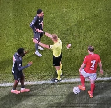 Meciul dintre Standard Liège şi Rowal Antwerp, oprit după ce asupra arbitrului s-a aruncat cu un pahar de carton - VIDEO