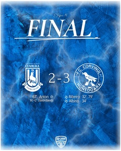 Corvinul Hunedoara, încă o victorie în Liga 2, scor 3-2 cu Ceahlăul