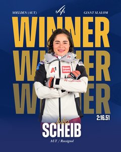 Schi alpin: Julia Scheib a câştigat slalomul uriaş la Sölden. Mikaela Shiffrin, în afara podiumului
