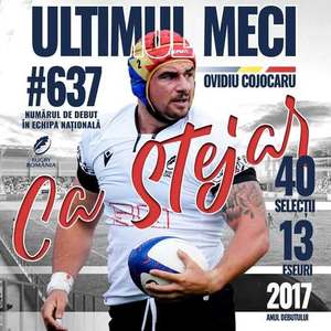 Rugby: Căpitanul Ovidiu Cojocaru şi-a anunţat retragerea de la echipa naţională