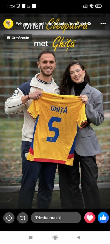 Cleopatra l-a întâlnit pe Ghiţă la portiţă: Artista Cleopatra Stratan s-a întâlnit cu fundaşul echipei naţionale Virgil Ghiţă - VIDEO