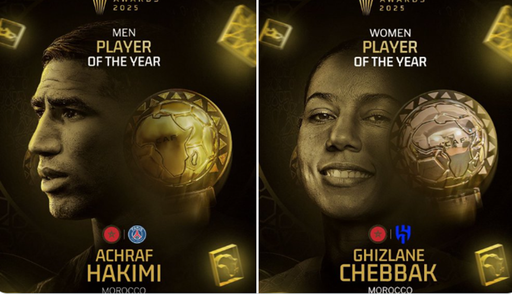 Premiile CAF 2025: Achraf Hakimi şi Ghizlane Chebbak au fost aleşi jucătorii africani ai anului