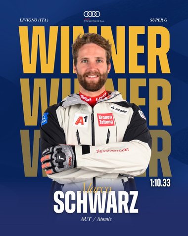 Schi alpin: Austriacul Schwarz a câştigat primul său Super-G de Cupă Mondială, la Livigno