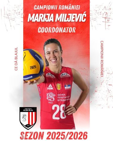 Volei feminin: Jucătoare din naţionala Serbiei, transferată de campioana Volei Alba Blaj