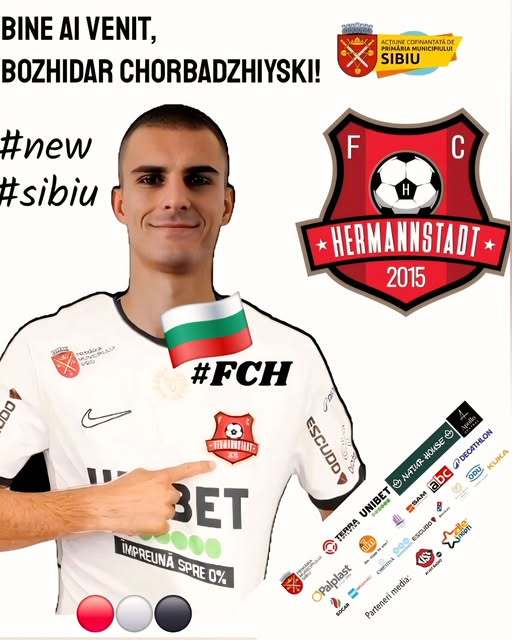 Superliga: Fundaşul bulgar Bozhidar Chorbadzhiyski a semnat cu FC Hermannstadt