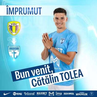 Liga 2: FC Voluntari l-a împrumutat pe Cătălin Tolea de la Petrolul