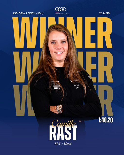 Schi alpin: Camille Rast a câştigat slalomul de la Kranjska Gora. Mikaela Shiffrin a fost pe locul 2
