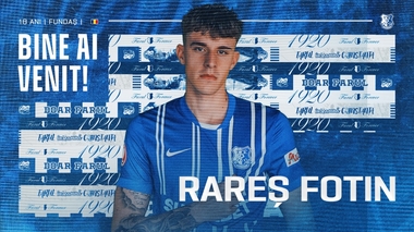 Superliga: Rareş Fotin, noul jucător al echipei Farul Constanţa