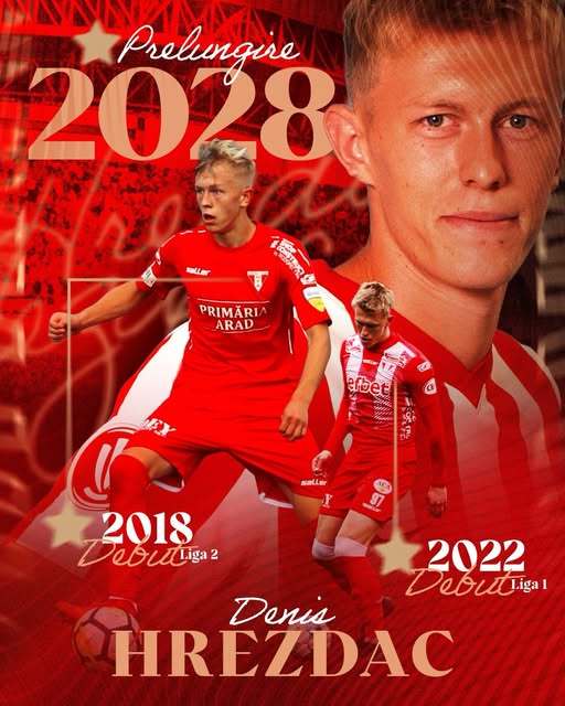 Superliga: Mijlocaşul Denis Hrezdac şi-a prelungit contractul cu UTA Arad
