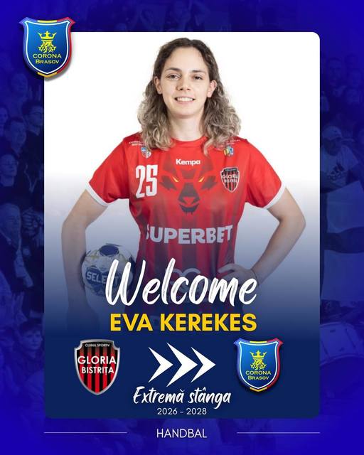 Handbal feminin: Extrema naţionalei Eva Kerekeş, de la Gloria Bistriţa la Corona Braşov