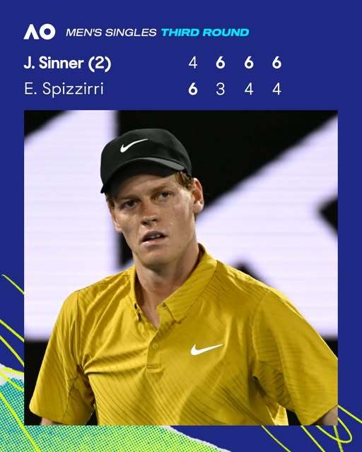 Jannik Sinner a avut crampe din cauza căldurii, dar s-a calificat în optimi la Australian Open