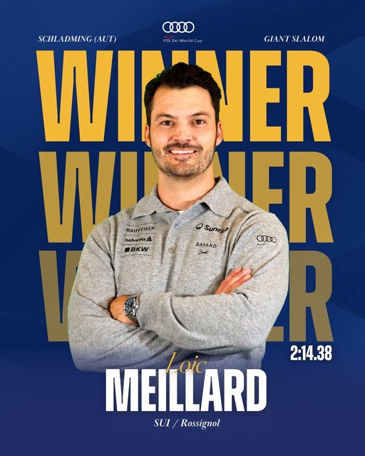 Schi alpin: Elveţianul Loic Meillard a câştigat proba de slalom uriaş de la Schladming