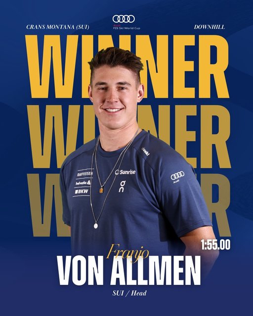 Schi alpin: Elveţianul Franjo von Allmen a câştigat proba de coborâre de la Crans-Montana