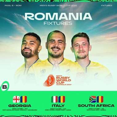 Rugby: Georgia, Italia şi Africa de Sud, ordinea adversarilor pe care România îi va întâlni la Cupa Mondială din Australia, din 2027