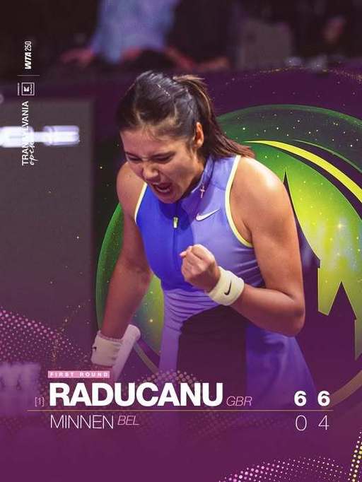 Tenis: Emma Răducanu s-a calificat în sferturi la Transylvania Open