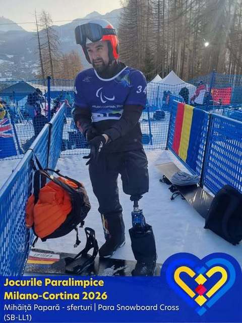 Jocurile Paralimpice: Mihăiţă Papară intră în competiţie în proba de Para Snowboard Cross (SB-LL1) 