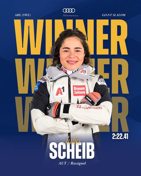 Schi alpin: Austriaca Julia Scheib a câştigat slalomul uriaş de la Are