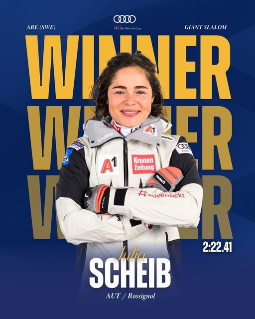 Schi alpin: Austriaca Julia Scheib a câştigat slalomul uriaş de la Are