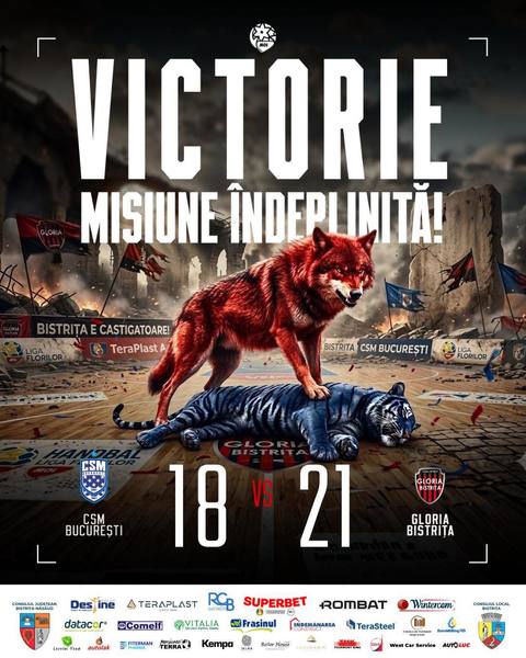 Handbal feminin: Gloria Bistriţa, victorie cu CSM Bucureşti în derby-ul Ligii Naţionale