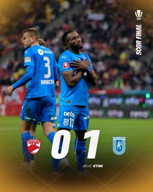 Superliga: Universitatea Craiova a învins Dinamo, scor 1-0, în etapa a doua din play-off. Craiovenii au jucat în partea secundă în inferioritate numerică