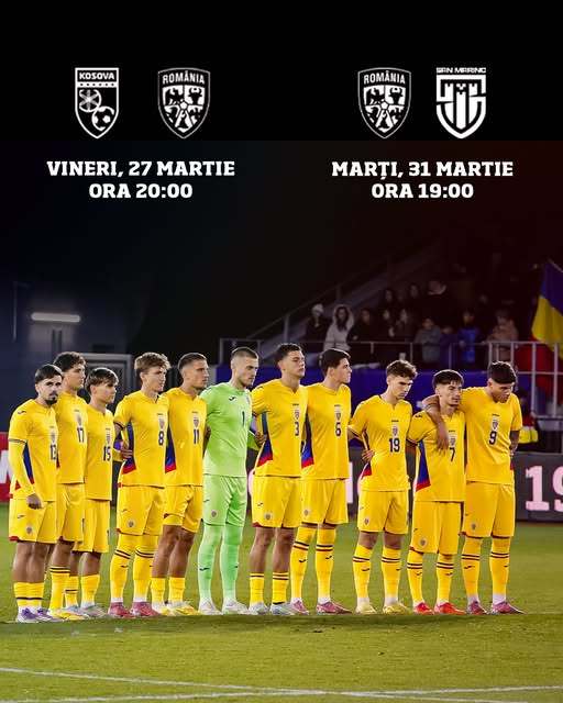 Lotul naţionalei de tineret pentru meciurile cu Kosovo şi San Marino din luna martie