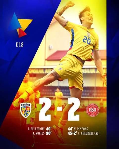 Naţionala U18, remiză cu Danemarca, scor 2-2, în cadrul calificărilor pentru EURO U19 2027