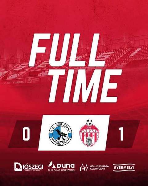 Corvinul Hunedoara, eşec cu Sepsi OSK, scor 0-1, în play-off-ul Ligii 2