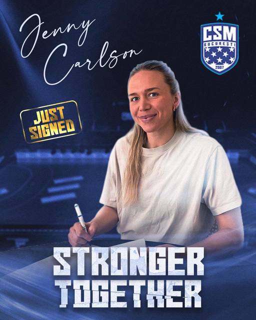 Handbal feminin: Suedeza Jenny Carlson, noua jucătoare a campioanei CSM Bucureşti
