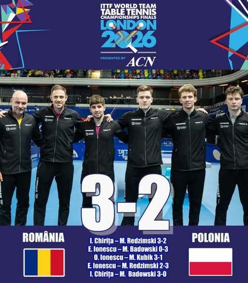 Tenis de masă: România s-a calificat printre primele 16 echipe ale Campionatului Mondial 
