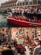 Promovarea echipei Venezia în Serie A, sărbătorită cu o paradă de gondole - VIDEO