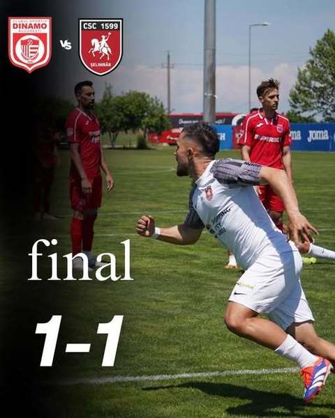 CS Dinamo a remizat cu CSC Şelimbăr, scor 1-1, în turul barajului de menţinere în Liga 2
