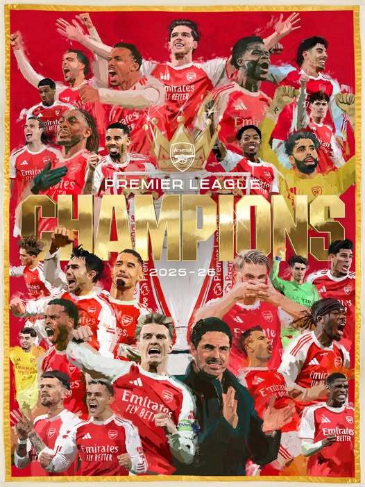 Arsenal Londra este noua campioană a Angliei, după ce Manchester City a remizat cu Bournemouth. Este primul titlu pentru Arsenal după 22 de ani