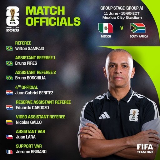 Brazilianul Wilton Sampaio va arbitra meciul de deschidere al Cupei Mondiale dintre Mexic şi Africa de Sud