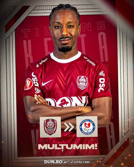 Mercato: Tidiane Keita a plecat de la CFR Cluj la Ordabasy, în Kazahstan