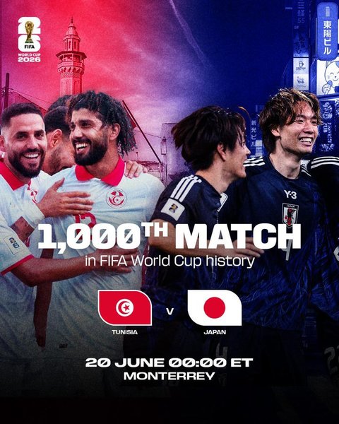 Japonia a învins Tunisia, scor 4-0, în meciul 1.000 din istoria Cupei Mondiale. Partida a fost arbitrată de Istvan Kovacs