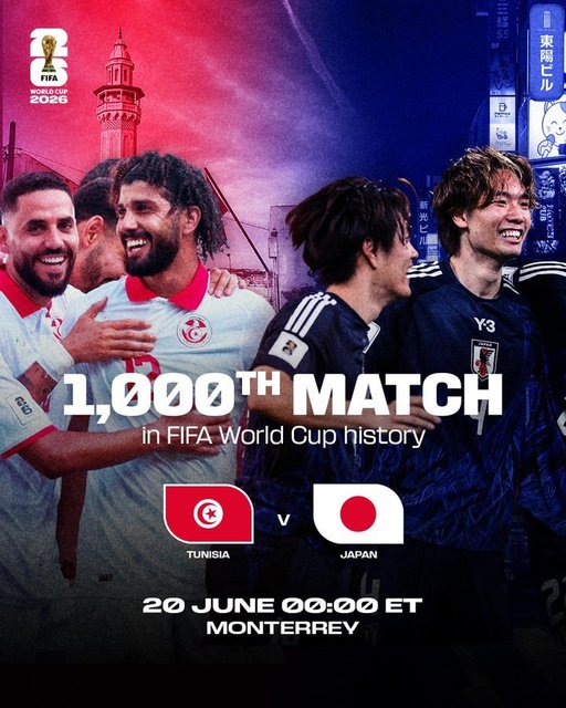 Japonia a învins Tunisia, scor 4-0, în meciul 1.000 din istoria Cupei Mondiale. Partida a fost arbitrată de Istvan Kovacs