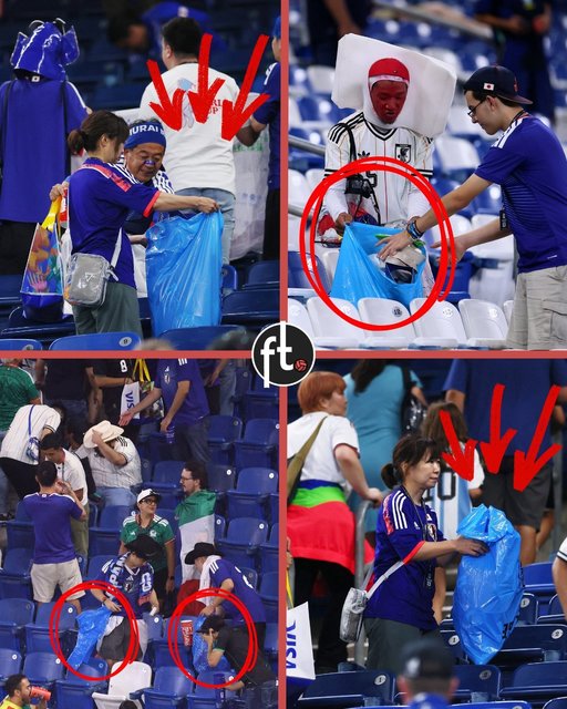 Fanii japonezi au făcut curat pe stadion şi după meciul 1.000 de la Cupa Mondială. Partida Japonia - Tunisia a fost arbitrată de Istvan Kovacs