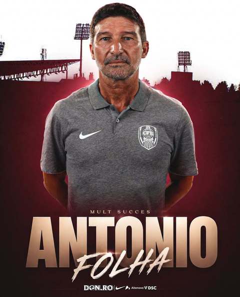 Antonio Folha nu mai este antrennorul echipei CFR Cluj. Era în funcţie de doar două luni