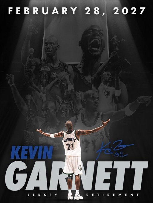 NBA: Minnesota Timberwolves va retrage tricoul cu numărul 21 al lui Kevin Garnett 