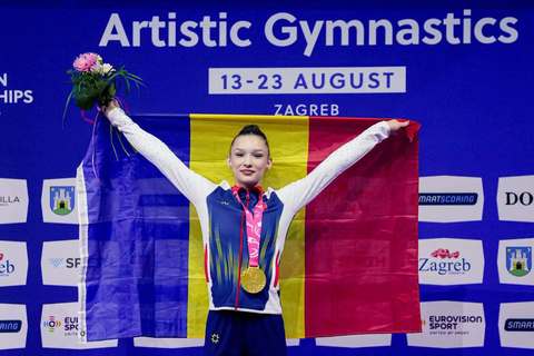 Gimnastică: Junioara Aniela Tudor, aur la sărituri la CE de la Zagreb. Este singura  medalie a României la această ediţie