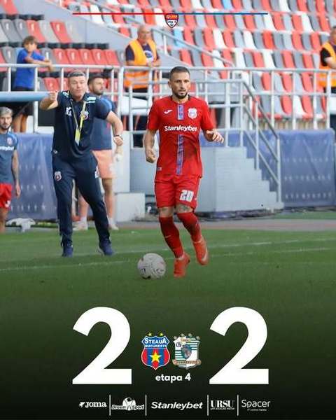 Liga 2. Steaua a câştigat primul punct în actuala stagiune, după 2-2, cu CSC Dumbrăviţa