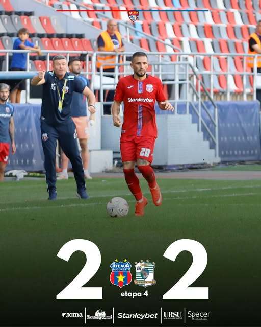 Liga 2. Steaua a câştigat primul punct în actuala stagiune, după 2-2, cu CSC Dumbrăviţa