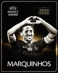 Marquinhos, primul câştigător al premiului „UEFA Respect: Dincolo de joc”