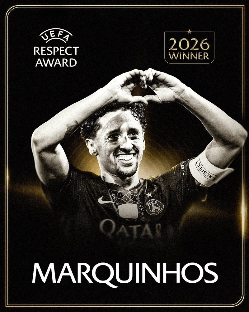 Marquinhos, primul câştigător al premiului „UEFA Respect: Dincolo de joc”