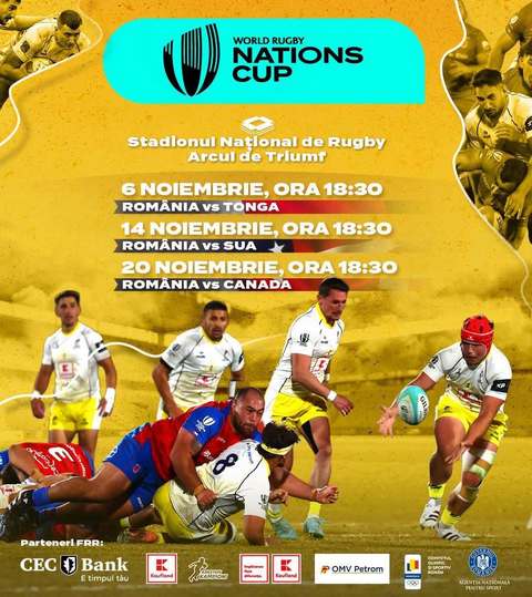 Rugby Nations Cup se mută în noiembrie la Bucureşti. Tonga, SUA şi Canada, adversarele Stejarilor. Programul complet al României