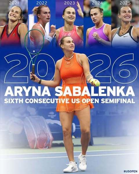 Arina Sabalenka s-a calificat în semifinalele US Open pentru a şasea oară consecutiv.