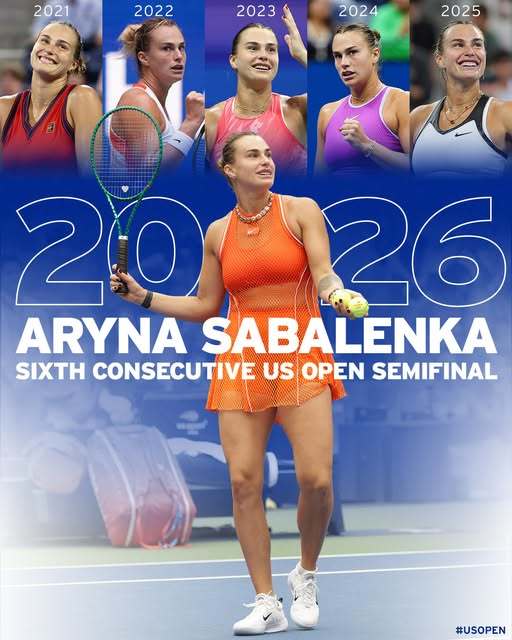 Arina Sabalenka s-a calificat în semifinalele US Open pentru a şasea oară consecutiv