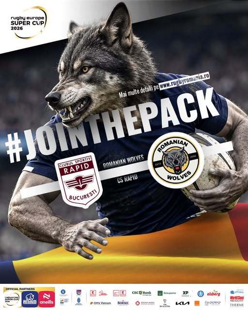 Rugby: CS Rapid Bucureşti va reprezenta România în Super Cup ediţia 2026 ca Romanian Wolves