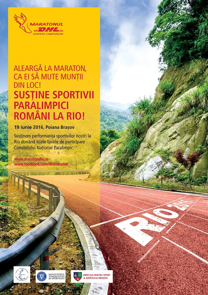 COMUNICAT DE PRESĂ: Maratonul DHL Ştafeta Carpaţilor susţine cel mai mare număr de sportivi paralimpici români din istorie, calificaţi la Jocurile Paralimpice de la Rio!