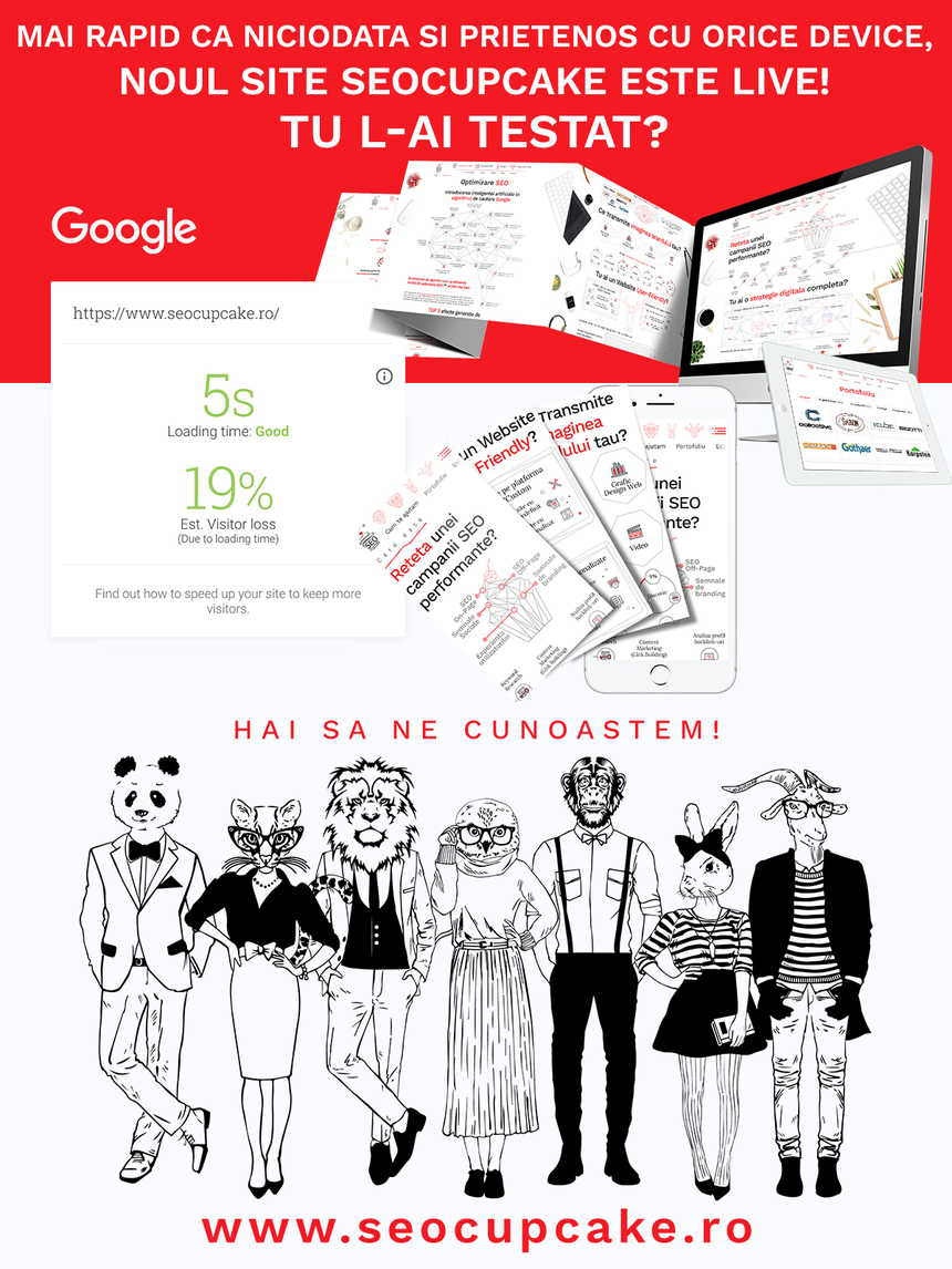 COMUNICAT DE PRESĂ: SEO Cupcake a lansat noul site cu un concept grafic nou si pregatit pentru Mobile First Index